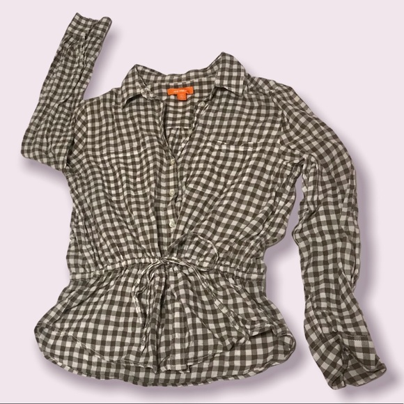 🌟SALE 2/$10.00‼️ Joe Fresh Women’s long Sleeve checkered blouse size M - Picture 8 of 9